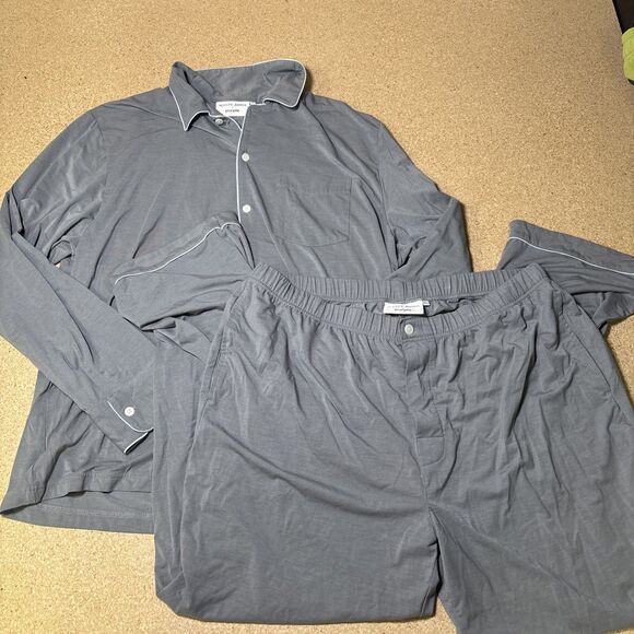 Sleepy Jones + Purple Pajama Set XL Gray In Softstretch Bamboo Blend 2 Piece G3 - Picture 1 of 12